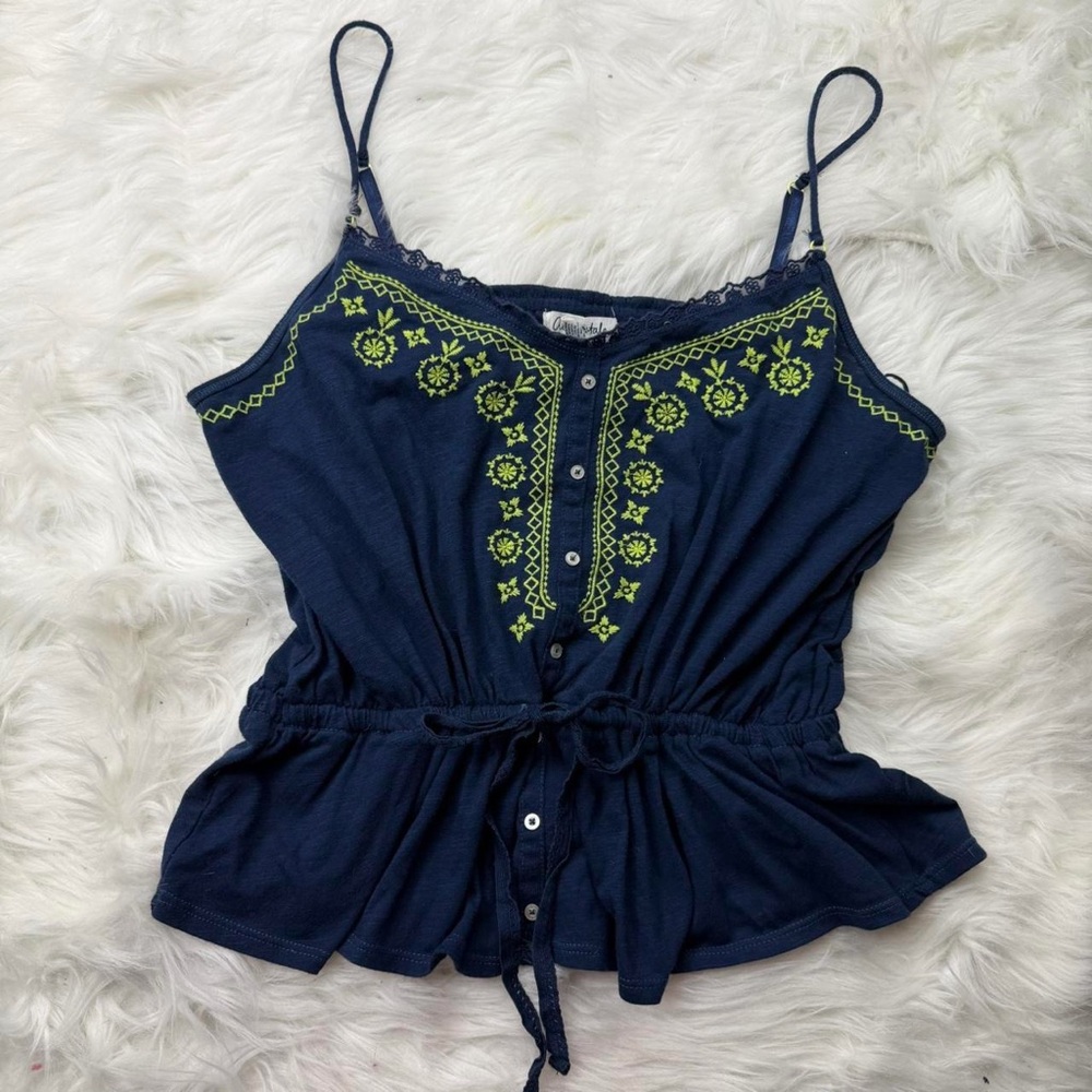 Aeropostale Navy Blue Embroidered Women's Top
